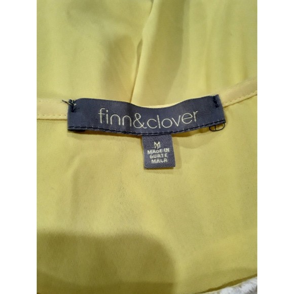 Womens Yellow Sleeveless Top Finn And Clover Size Medium Ivory Sheer Embroidered - Picture 4 of 4